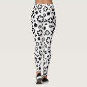 Black White Clover Leopard Pattern St. Paddy's Day Leggings (Achterkant)