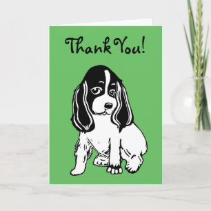 Black White Cocker Spaniel Green Hartelijk dank Bedankkaart