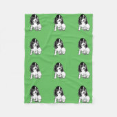 Black White Cocker Spaniels Green Fleece Blanket (Voorkant)