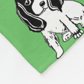 Black White Cocker Spaniels Green Fleece Blanket Deken (Hoek)
