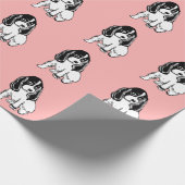 Black White Cocker Spaniels Roze ompakt papier (Hoek)