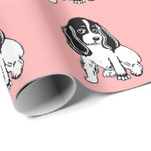 Black White Cocker Spaniels Roze ompakt papier (Rol Hoek)