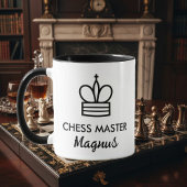 Black & white coffee mug gift for chess player mok