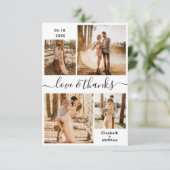 Black White Collage Wedding Love and Bedankt Scrip (Staand voorkant)