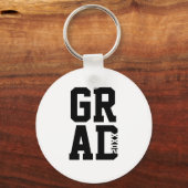 Black White College Colors Afstuderen Keepomwille Sleutelhanger (Voorkant)