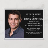 Black White College Trunk Party fotouitnodiging Uitnodiging Briefkaart (Voorkant)