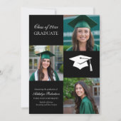 Black White College University Foto Afstuderen Aankondiging (Voorkant)