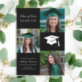 Black White College University Foto Afstuderen Aankondiging