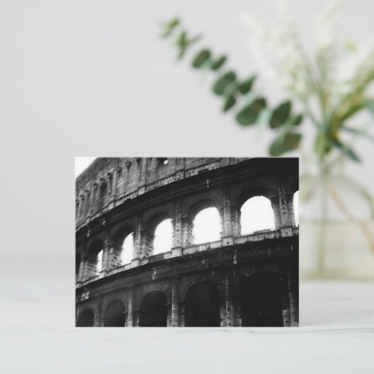 Black White Colosseum Roman Empire Briefkaart (Staand voorkant)