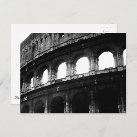 Black White Colosseum Roman Empire Briefkaart (Voorkant / Achterkant)