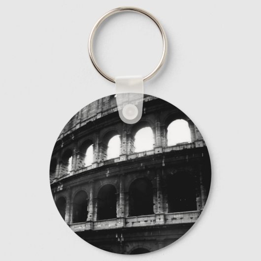 Black White Colosseum Roman Empire Sleutelhanger (Voorkant)
