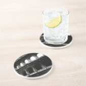 Black White Colosseum Roman Empire Zandsteen Onderzetter (Zijkant)