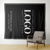 Black White Company Business Logo Backdrop Wandkleed (In Situ (horizontaal))