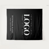Black White Company Business Logo Event Backdrop Wandkleed (Voorkant (horizontaal))