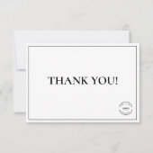 Black White Company Logo Custom Simple Bedankkaart (Voorkant)