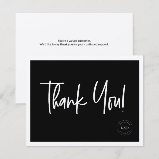 Black White Company — sociaal eenvoudig Bedankkaart (Voorkant / Achterkant)