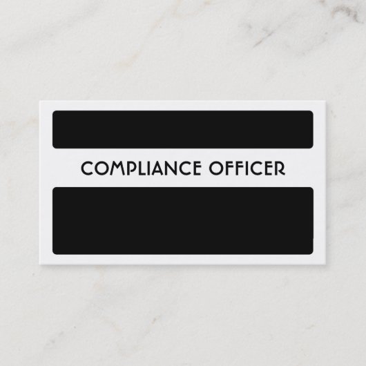 Black white compliance officer visitekaartjes (Voorkant)