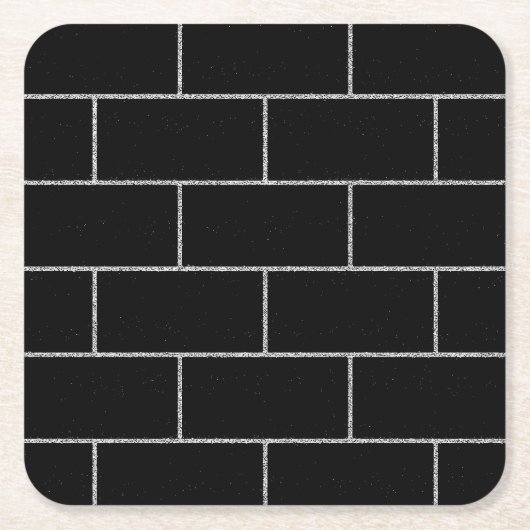 Black White Concrete Bricks Pattern Kartonnen Onderzetters (Voorkant)