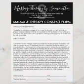 Black White Consent Budget Form Massage Therapy Flyer (Achterkant)