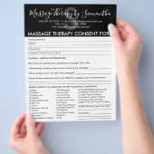 Black White Consent Budget Form Massage Therapy Flyer (Hand)