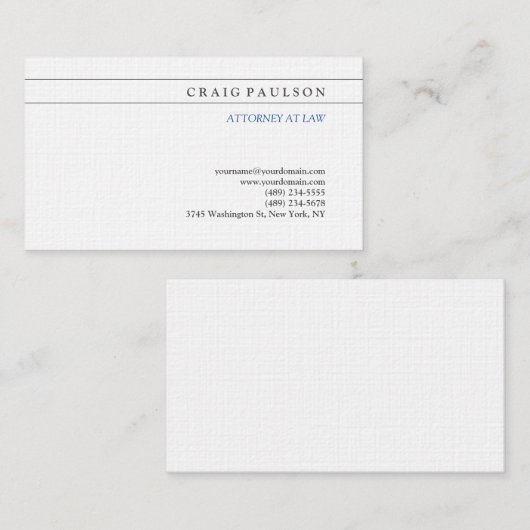 Black White Consultant Advocaat bij advocatuur Visitekaartje (Voorkant / Achterkant)