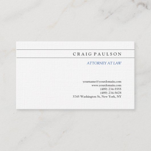 Black White Consultant Advocaat bij advocatuur Visitekaartje (Voorkant)