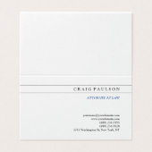 Black White Consultant Advocaat bij advocatuur Visitekaartje (Buitenkant ongevouwen)