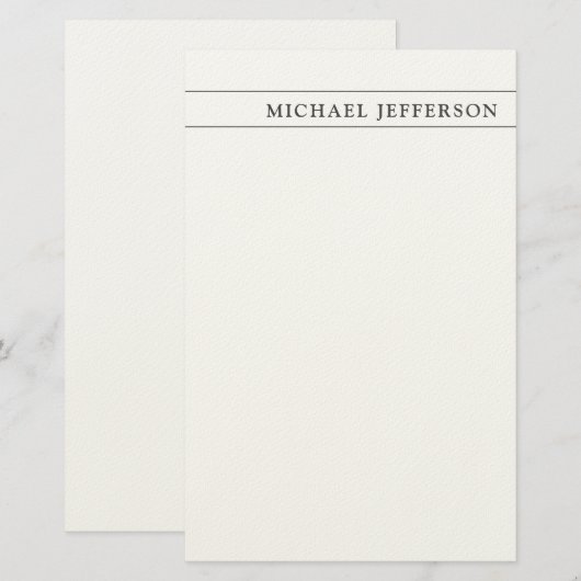 Black White Consultant Attorney at Law Profession Briefpapier (Voorkant / Achterkant)