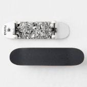 Black White Cool Artsy Persoonlijk Skateboard (Horizontaal)