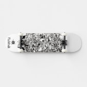Black White Cool Artsy Persoonlijk Skateboard (Horizontaal)