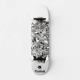 Black White Cool Artsy Persoonlijk Skateboard