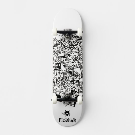Black White Cool Artsy Persoonlijk Skateboard (Voorkant)