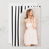 Black White Coquette Bow photo graduation Kaart (Achterkant)