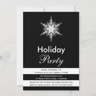 Black & White Corporate Holiday Party uitnodigen Kaart