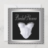 Black White Corset Vrijgezellenfeest Kaart (Voorkant)