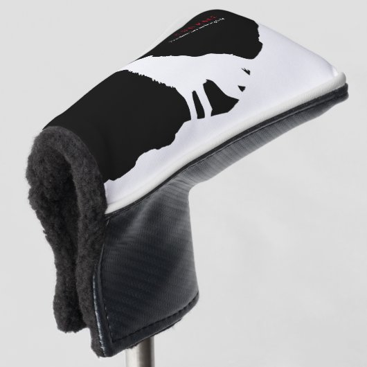 Black White Courage Quote Wolf Golfheadcover (3/4 voorkant)