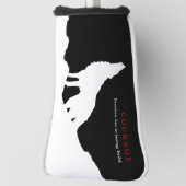 Black White Courage Quote Wolf Golfheadcover (Draai 90)