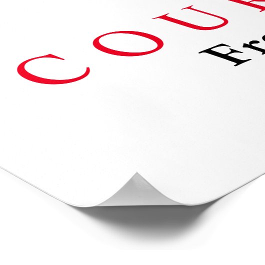 Black White Courage Quote Wolf Poster (Hoek)