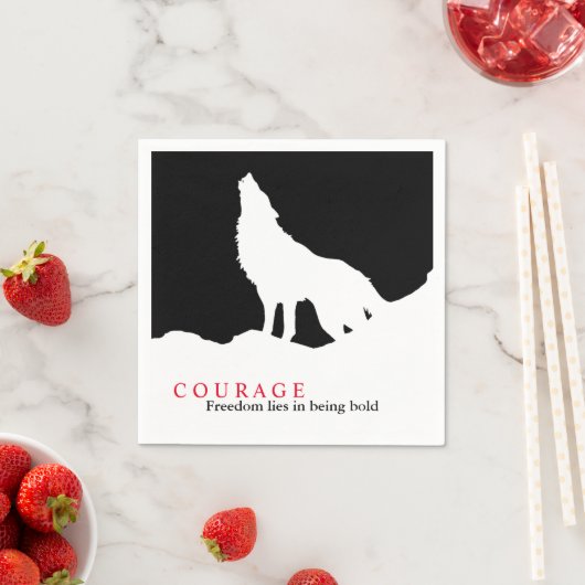 Black White Courage Quote Wolf Servet (Insitu)