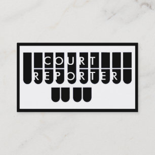 Black White court reporter custom visitekaartjes