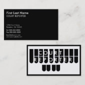 Black White court reporter custom visitekaartjes (Voorkant / Achterkant)