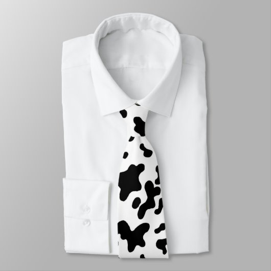 Black & White Cow Hide Pattern Tie Stropdas (Gebonden)