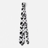 Black & White Cow Hide Pattern Tie Stropdas (Voorkant)
