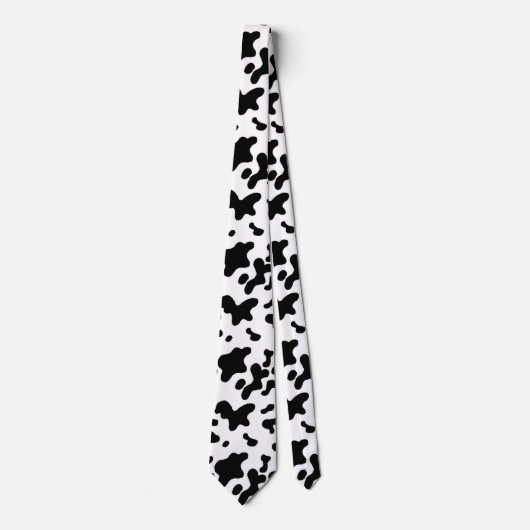 Black & White Cow Hide Pattern Tie Stropdas (Voorkant)