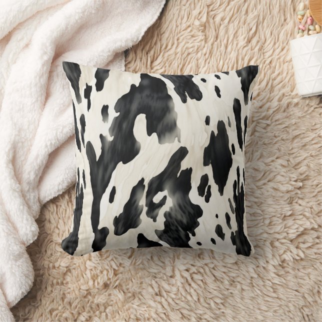 Black White Cow Print Animal Farm Kussen (Deken)
