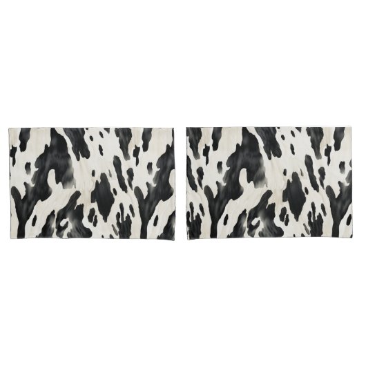 Black White Cow Print Animal Farm Kussensloop (Voorkant-Set)