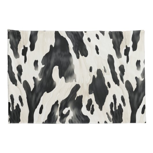 Black White Cow Print Animal Farm Kussensloop (Achterkant-Rechts)