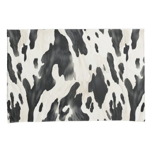 Black White Cow Print Animal Farm Kussensloop (Voorkant-Rechts)
