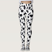 Black White Cow Print Leggings (Voorkant)