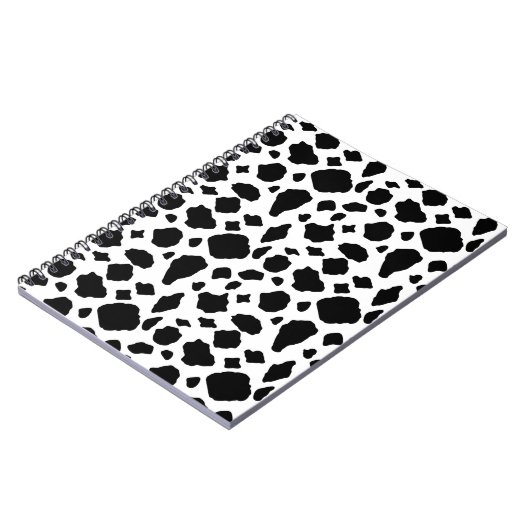 Black & White Cow Print Pattern Notitieboek (Linkerzijde)